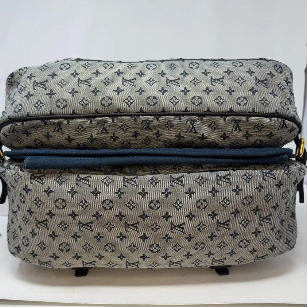 Louis Vuitton Blue Monogram Mini Lin Sac Maman 2003 Messenger Diaper Bag